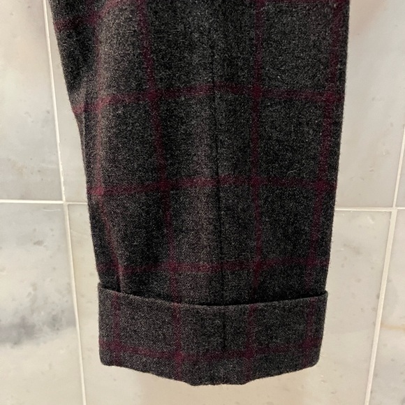 J.Crew charcoal and burgundy windowpane wool suit, size 34 - Picture 4 of 8